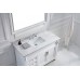 Victoria 48" Single Bathroom Vanity in White with Marble Top and Square Sink with Brushed Nickel Faucet and Mirror - B07D3ZKG3J